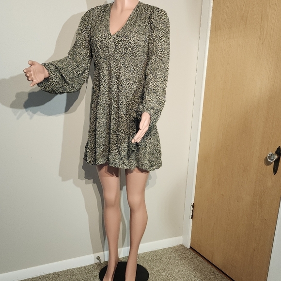 A New Day Black and Cream Ruffled Tiered Sundress - Picture 1 of 8